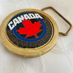 Belt Buckle brass Canada Maple Leaf